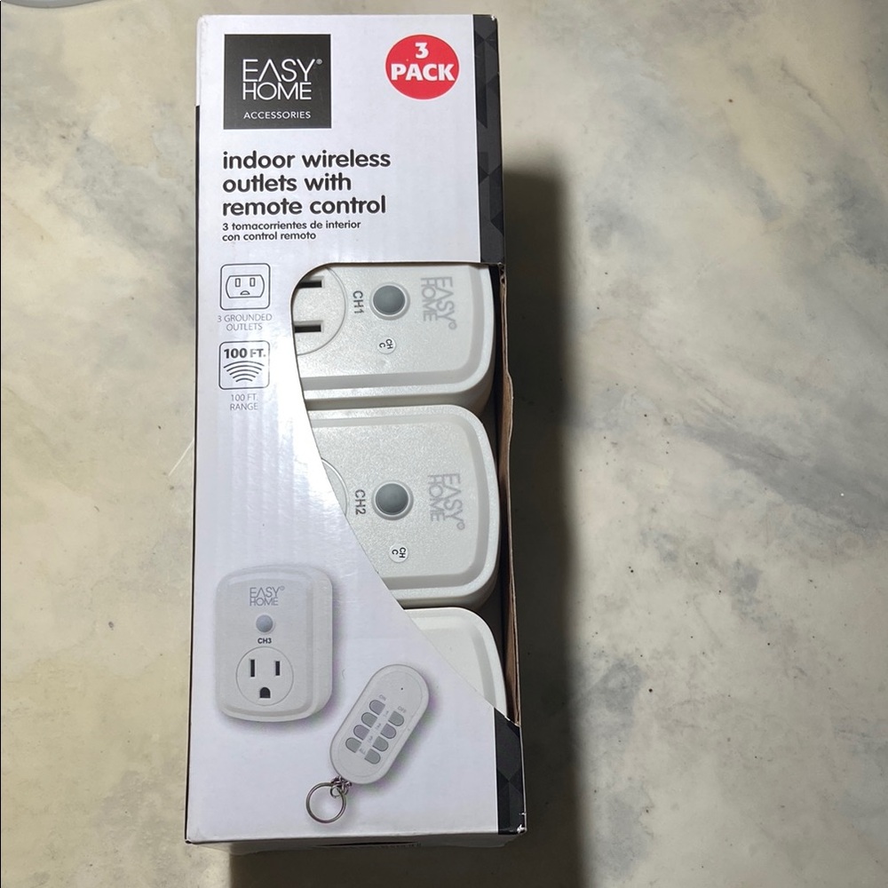Indoor Wireless Outlets with Remote Control - 3 Pack